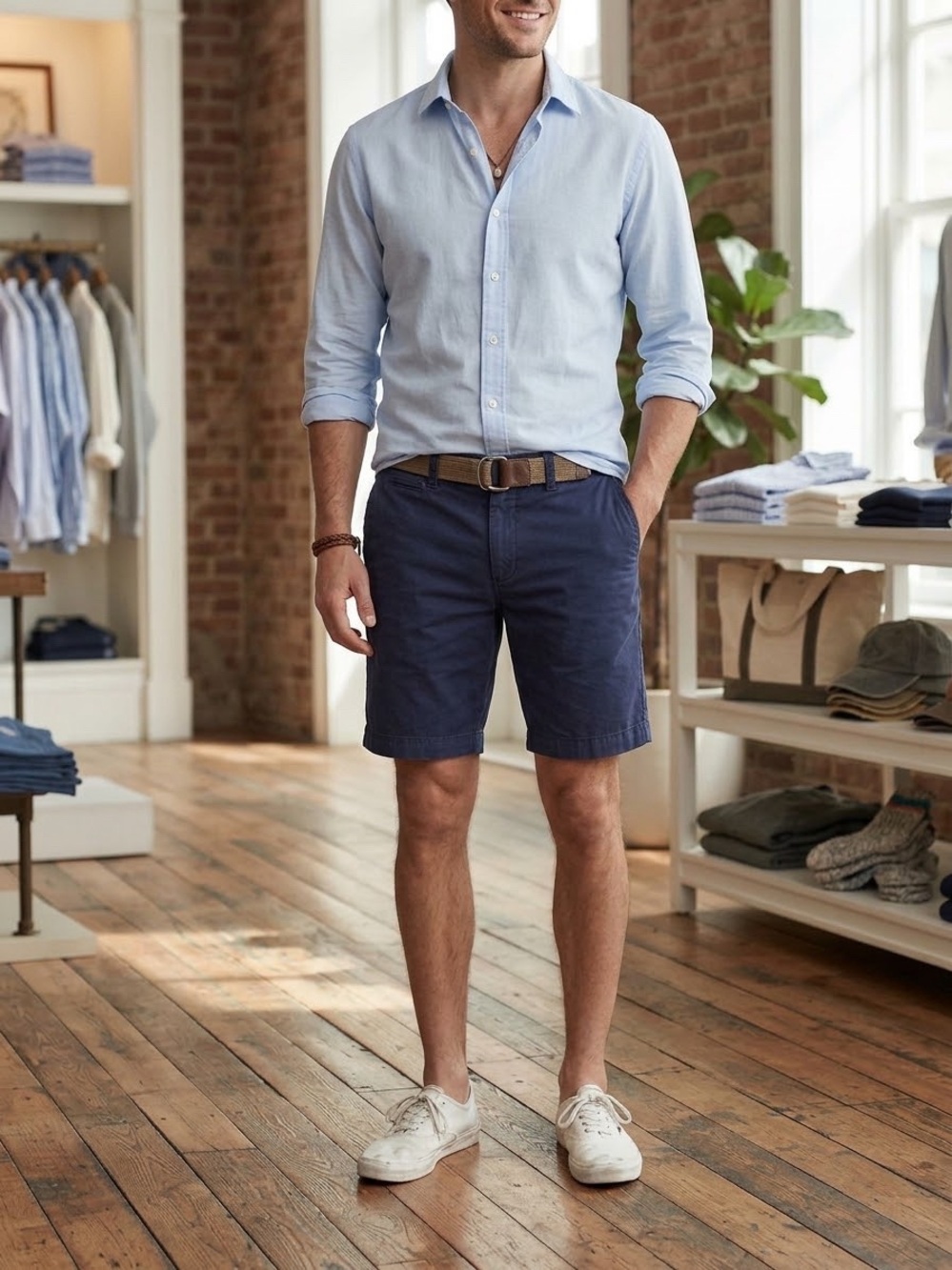 Tommy Bahama Pima Cotton Solid Navy Flat-Front Men's Shorts